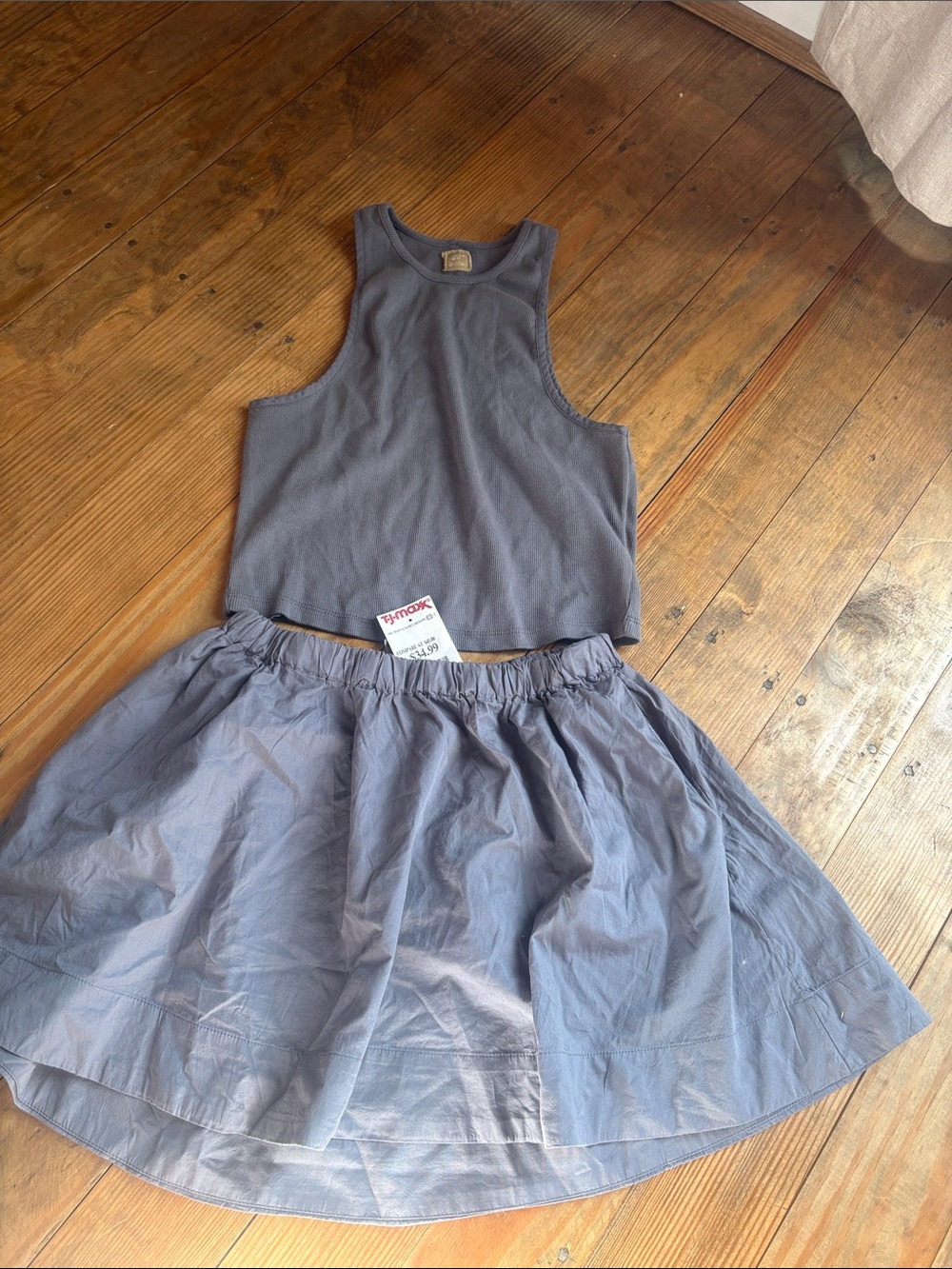 Ribbed Crew Neck tank & skirt
